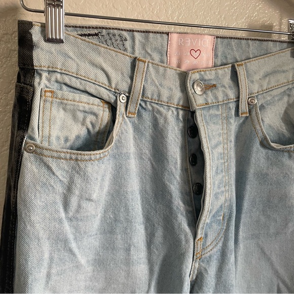 Revice Two Tone Ex Boyfriend Straight Leg Denim Jeans Blue & Black Size 25 - Picture 4 of 10